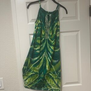INC International Concepts Teal and Lime Dress